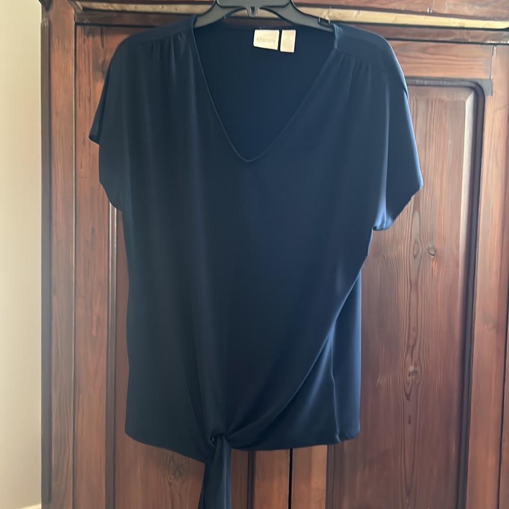 Chicos navy short sleeve top. Size 2 ( Chicos sizing).